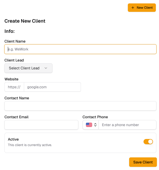Create a New Client