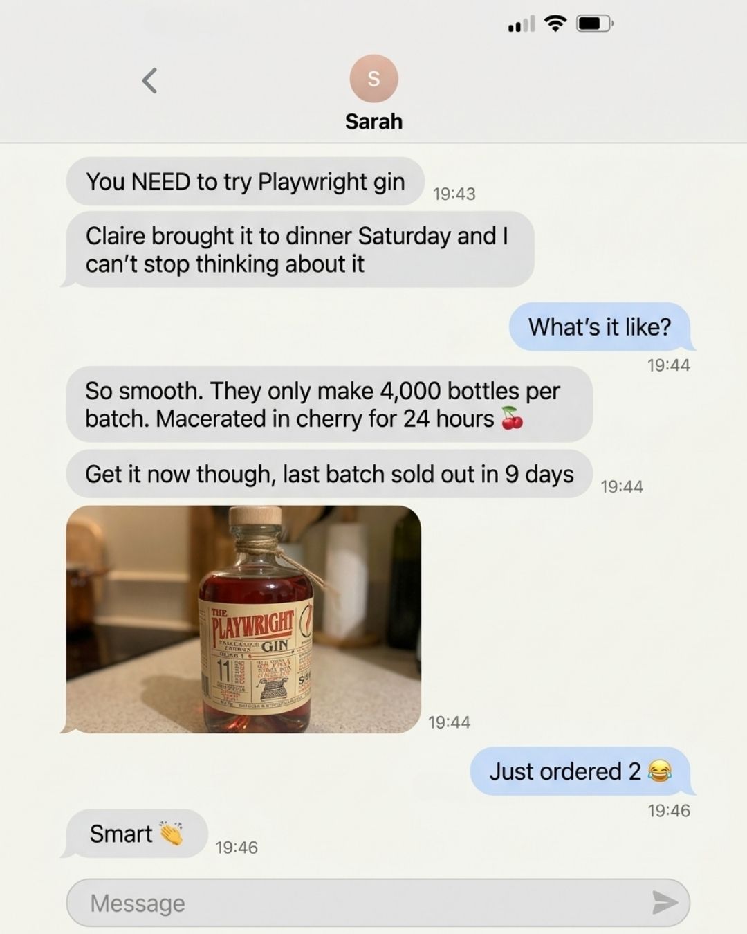 Playwright Gin October campaign creative