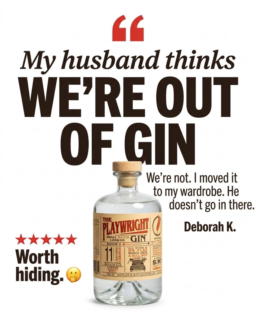Playwright Gin October campaign creative