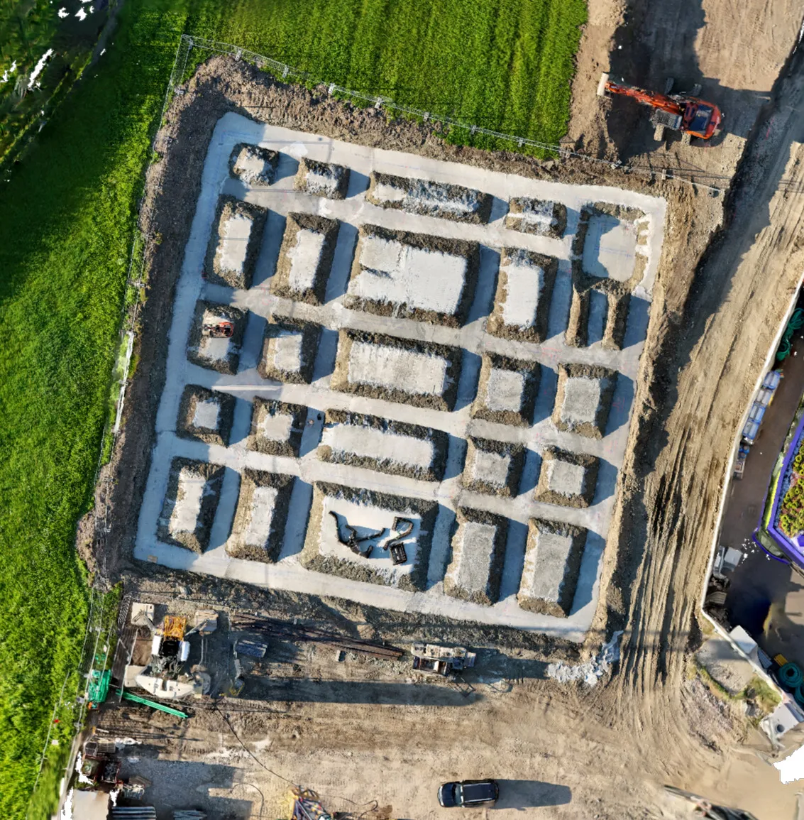 Ripresa con drone del cantiere.