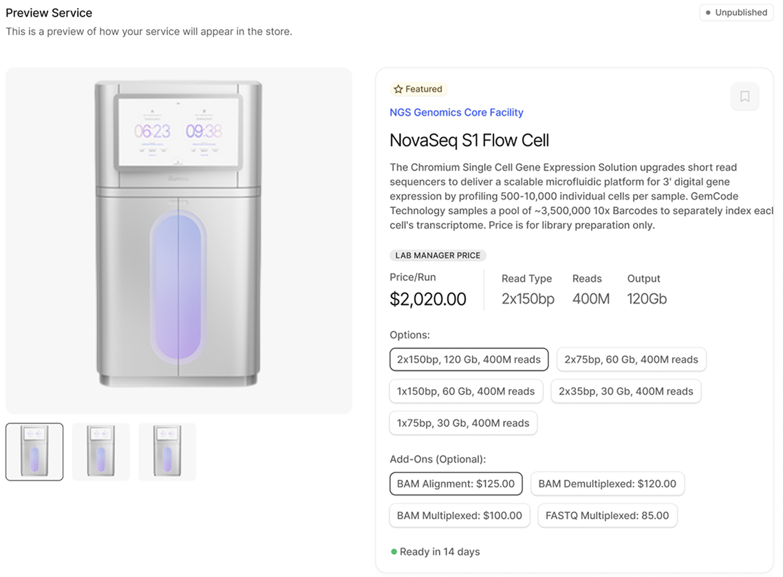 A website page with a picture of a refrigerator.