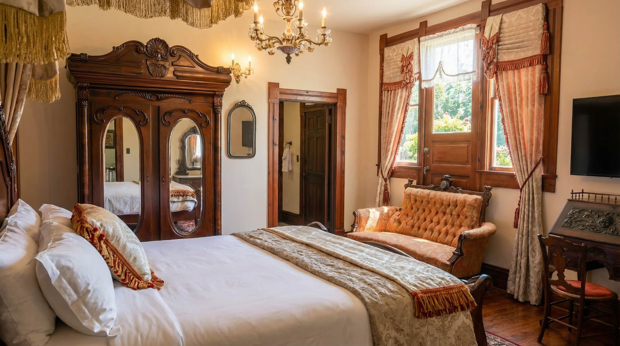 Cozy living room corner with a light gray couch adorned with decorative pillows, natural light filtering through windows, and potted plants.