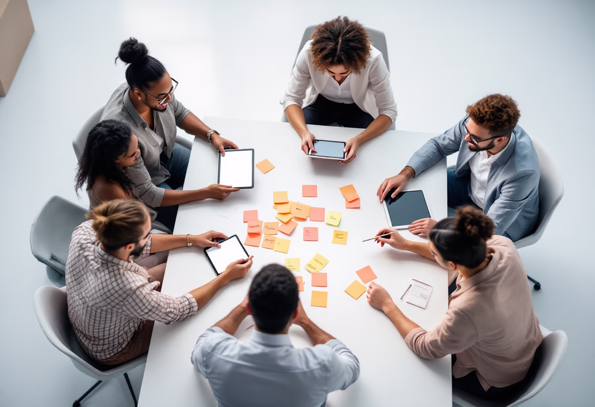 image of brainstorming session for a productivity tools business