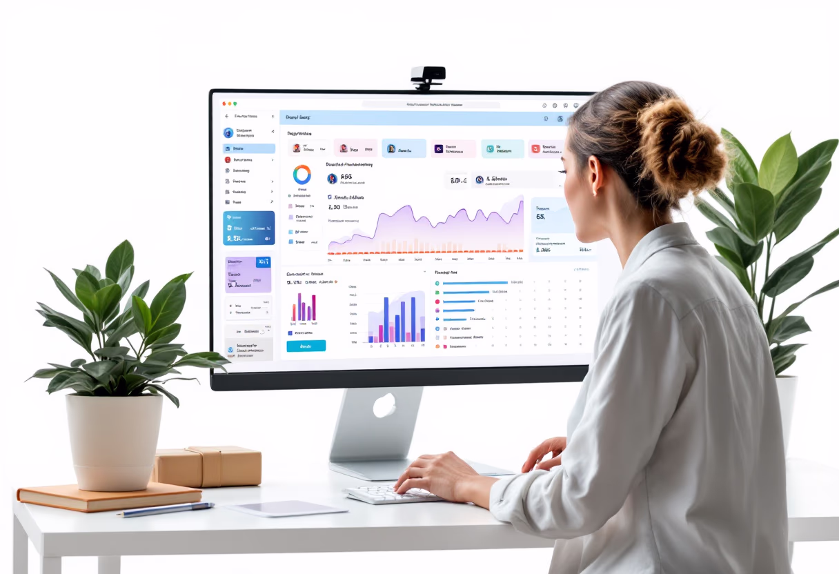 image of an individual using productivity software