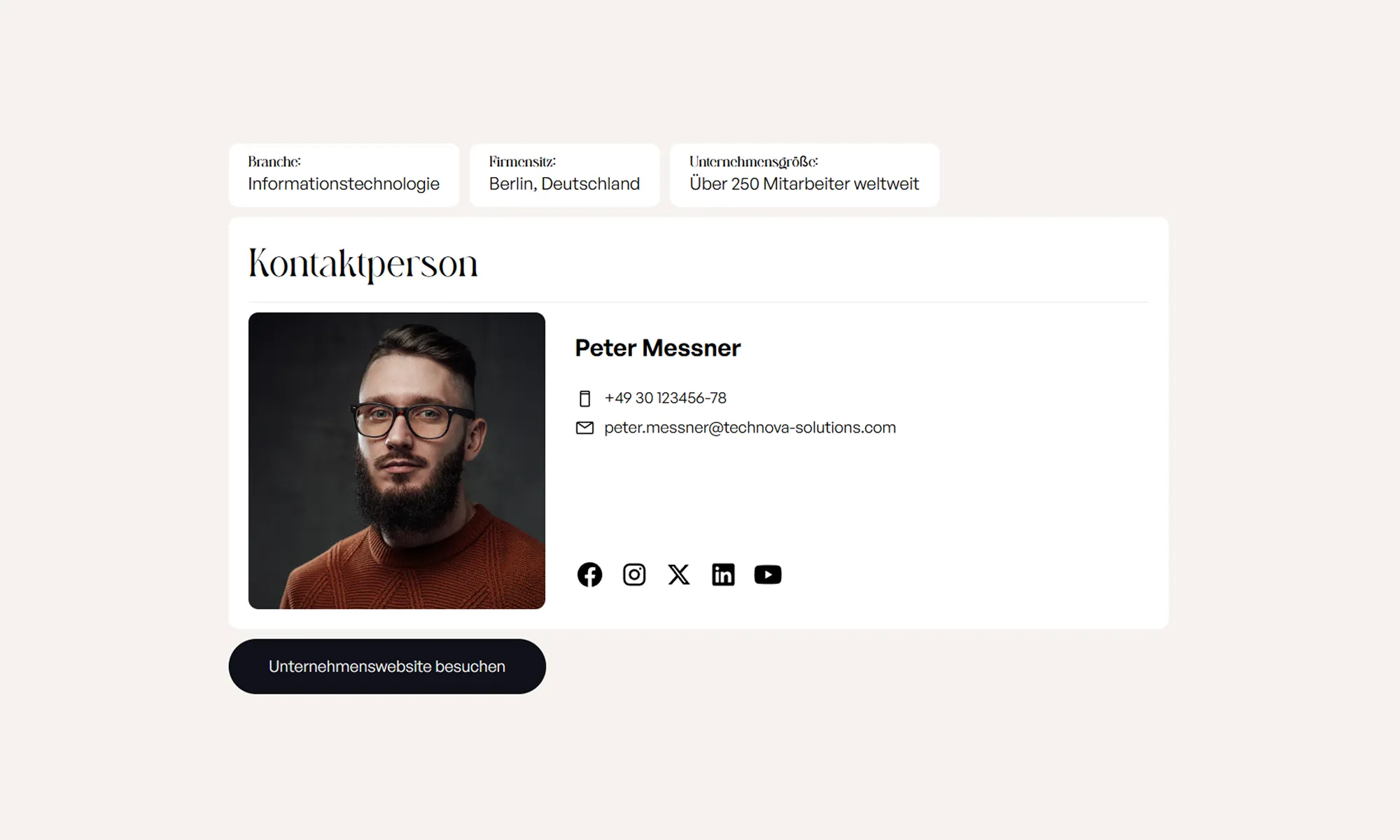 Screenshot: öffentliche Profilseite