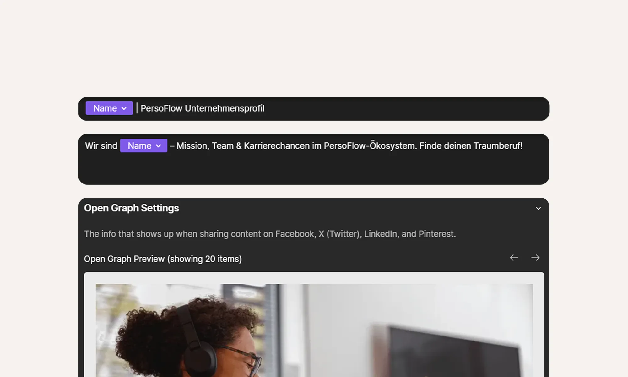 Screenshot: Content-Hub mit SEO-Editor