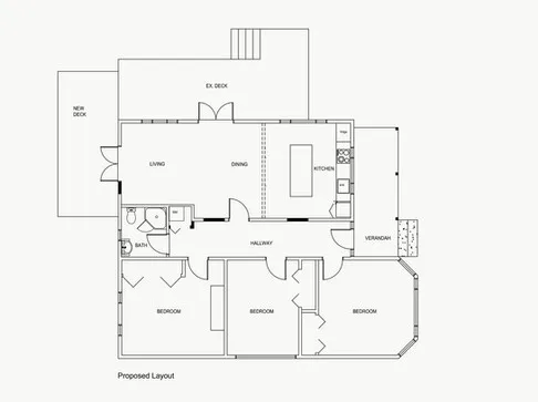 Proposed floor plan for extensive house renovation