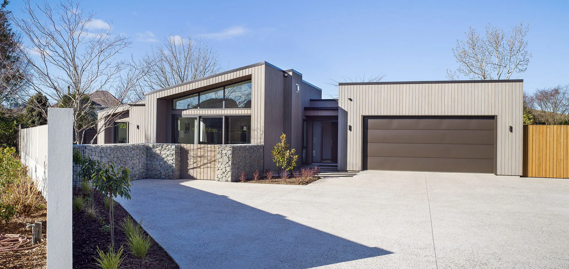 Exterior shot of newly built house in Dunedin