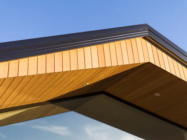 Exterior of modern roofing for Mosgiel new build.