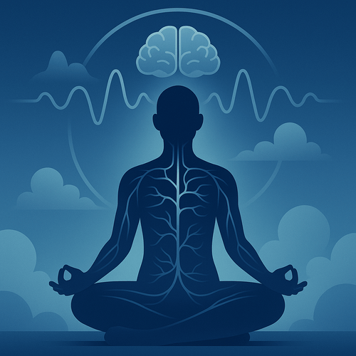 A small illustration of a person with multiple arms and motions suggestion many tpes.