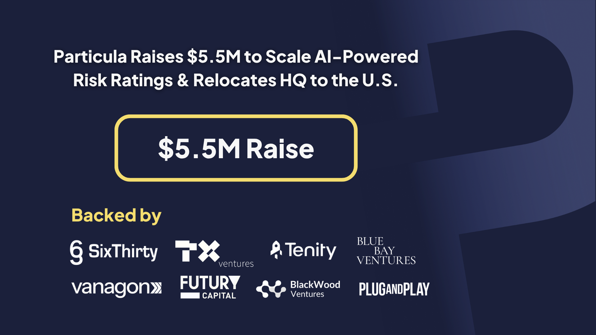 Particula Raises $5.5M to Scale AI-Powered Risk Ratings & Relocates HQ to the U.S.