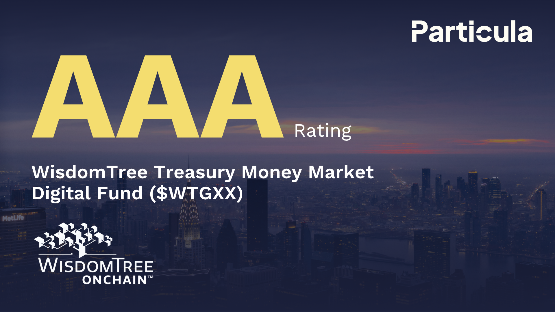 Particula Assigns AAA-Rating to WisdomTree’s $1.2B Tokenized Money Market Fund