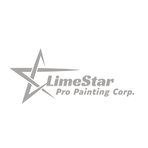 LimeStar Pro Painting Corp. logo with stylized intersecting star design in gray.