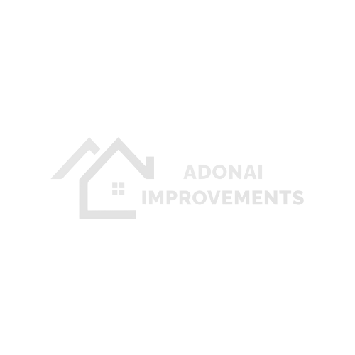 Logo of Adonai Improvements featuring an outline of a house with a roof and window.