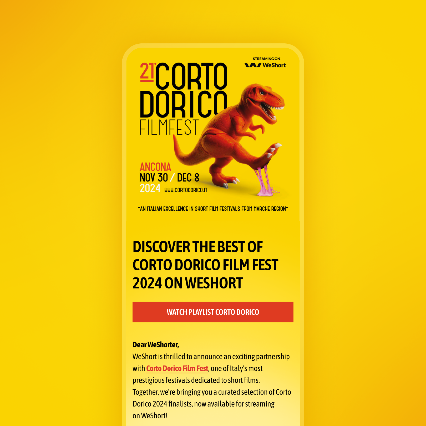 WeShort short film streaming platform Times Square billboard advertisement featuring award-winning film 'De L'Amour Perdu' in New York City digital display