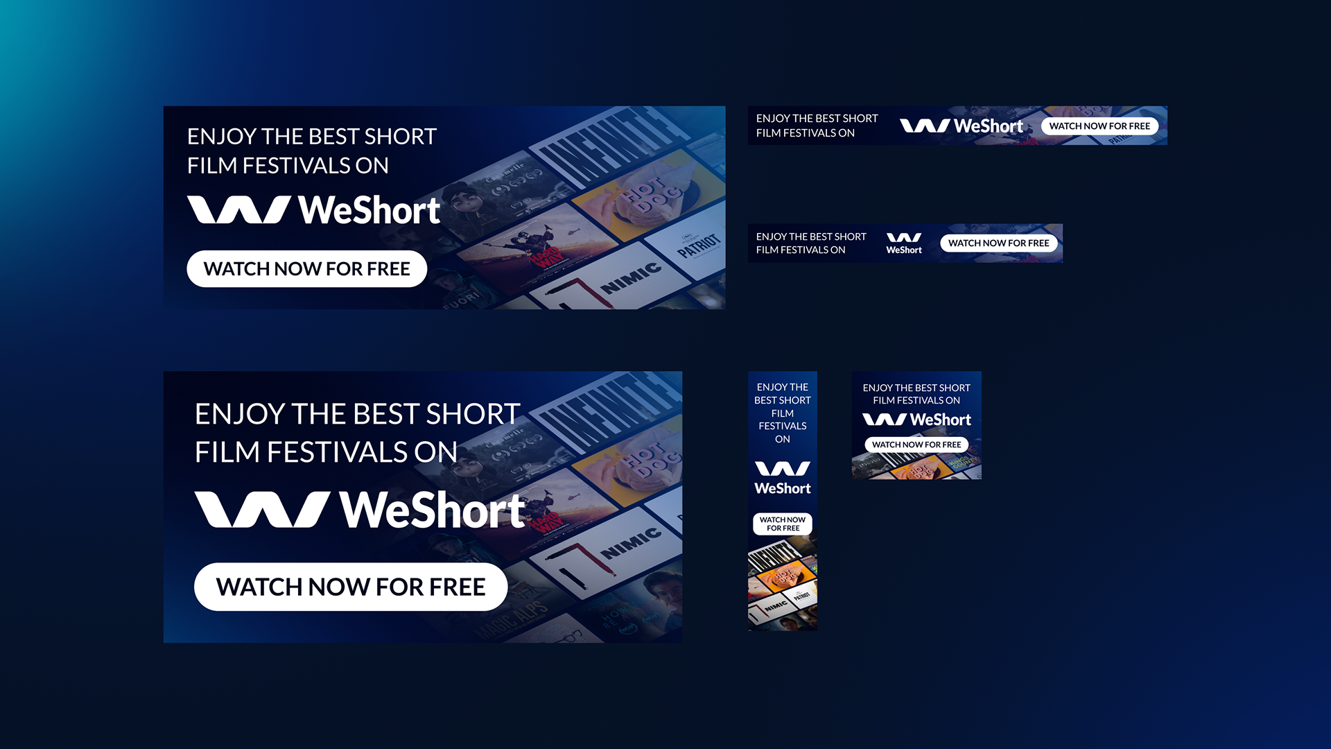 WeShort short film streaming platform Times Square billboard advertisement featuring award-winning film 'De L'Amour Perdu' in New York City digital display