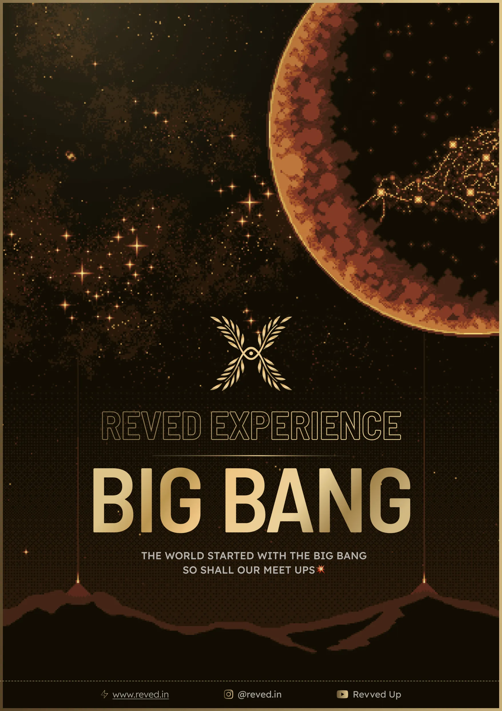 Cosmic poster for Revved Experience Big Bang event with planet