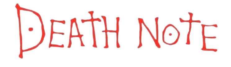 Death Note logo in red handwritten-style lettering