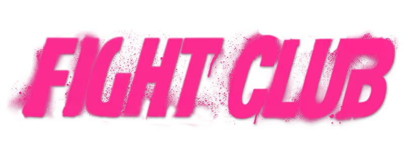 Fight Club movie logo in bold pink graffiti-style typography