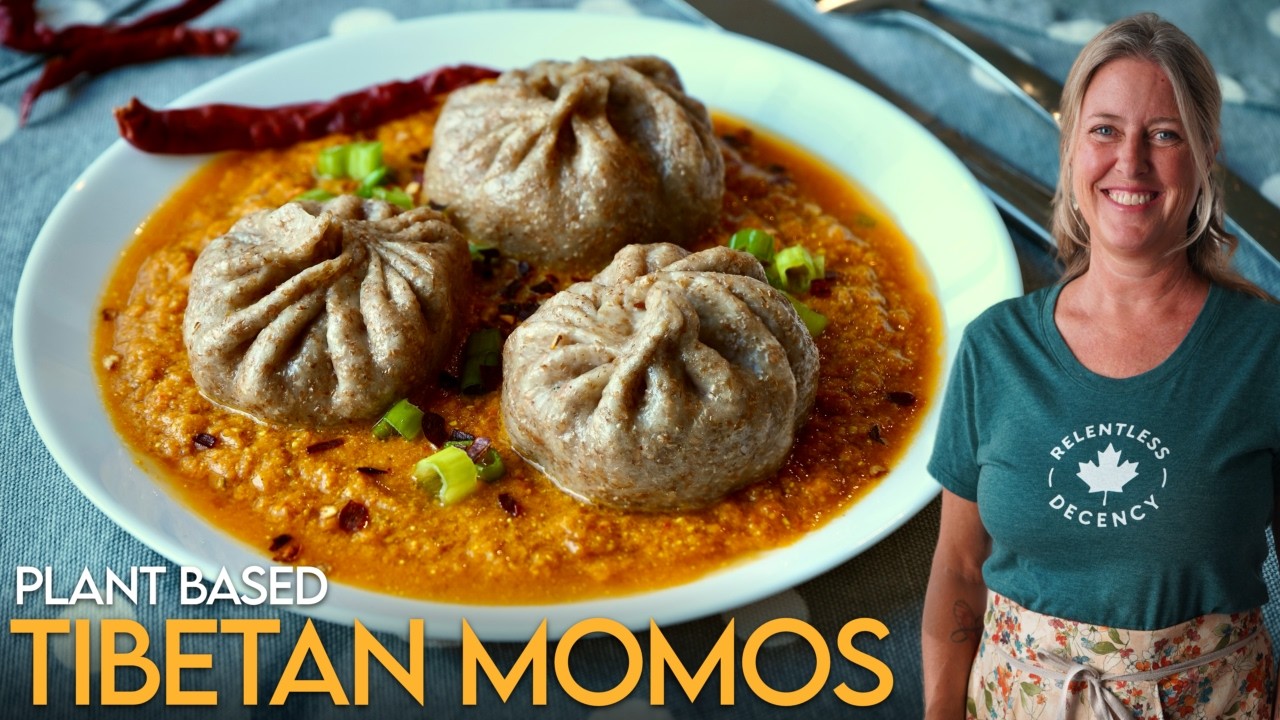 Plant-based Tibetan momos prepared by The Whole Food Plant Based Cooking Show