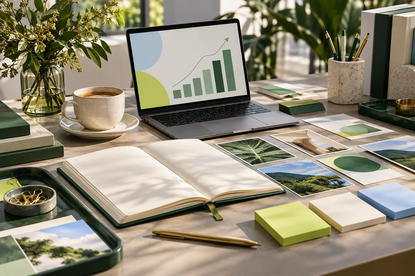 Planning workspace for a website and brand strategy project