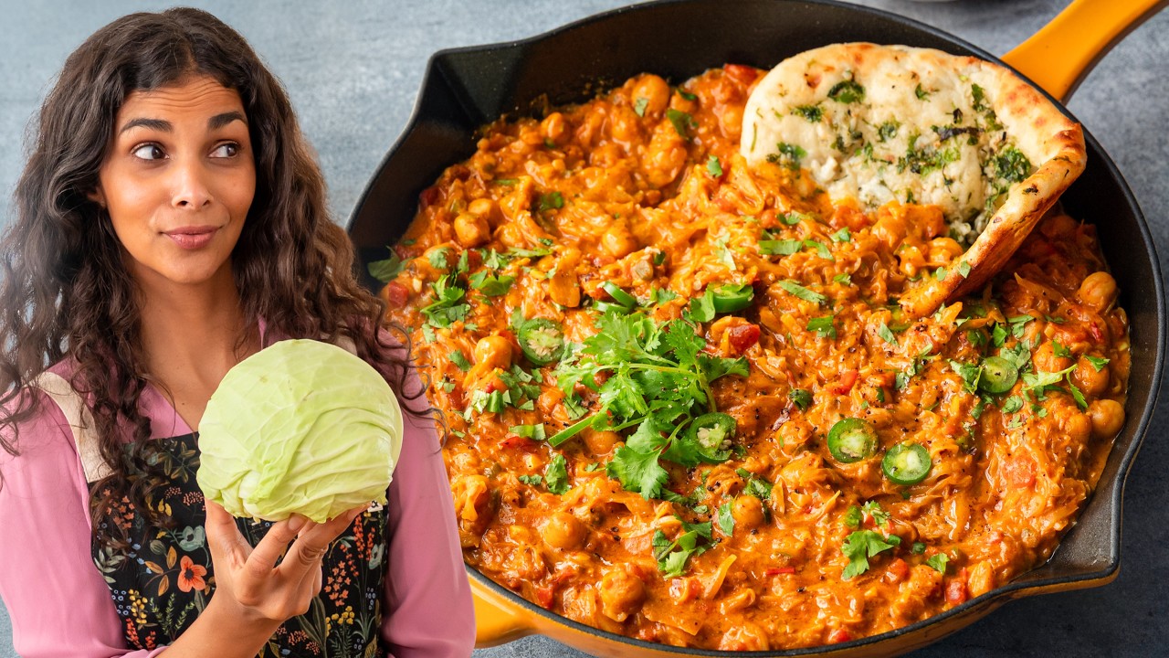 Creamy vegan cabbage and chickpea curry by Rainbow Plant Life