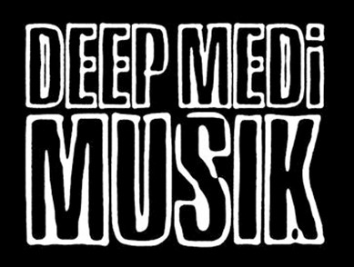 Text reading 'DEEP MEDI MUSIK' in bold white letters on a black background.