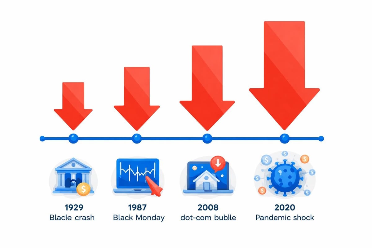 Historical market crashes and losses