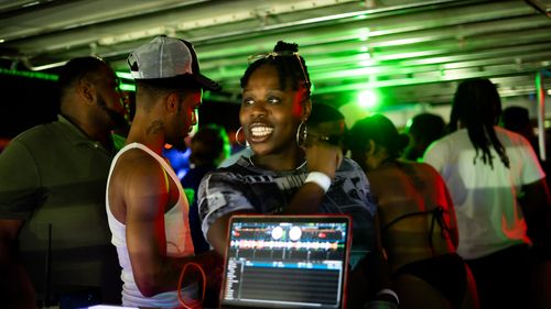 image of students using technology