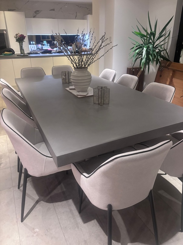 Polished concrete dining table rockvine