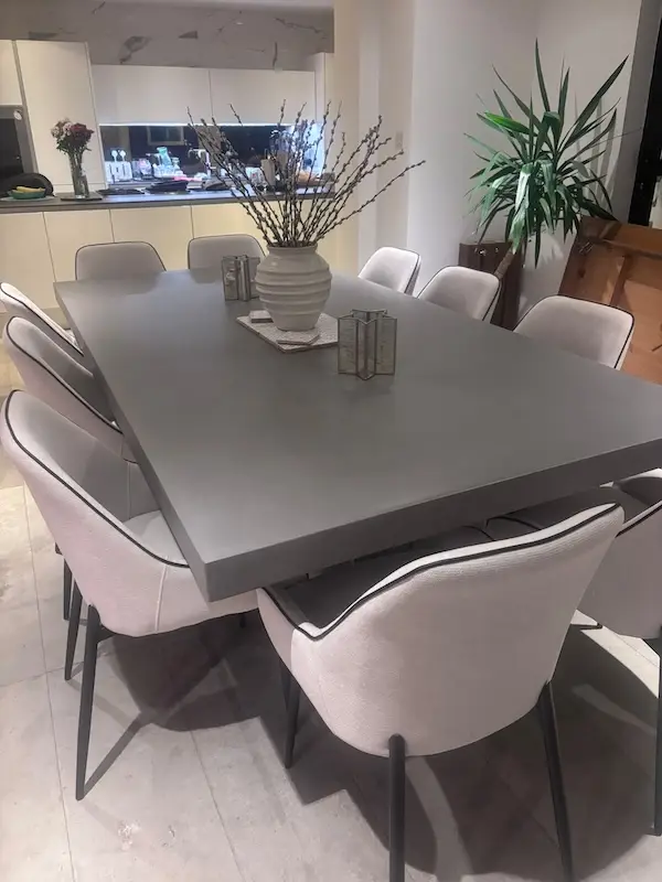Polished concrete dining table rockvine