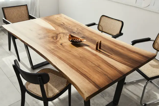 live edge tables in rockvine showroom