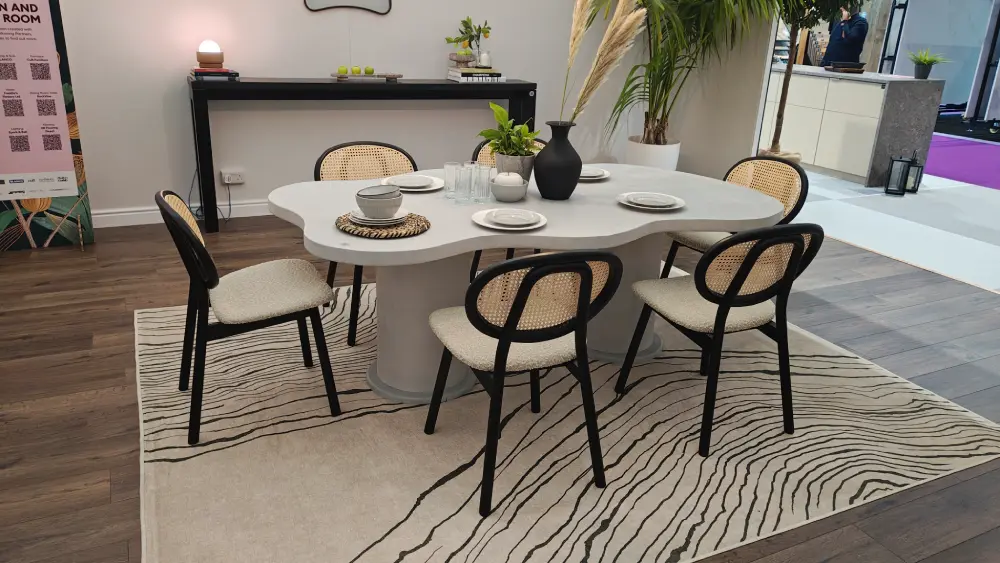 Custom polished concrete table handmade in the UK
