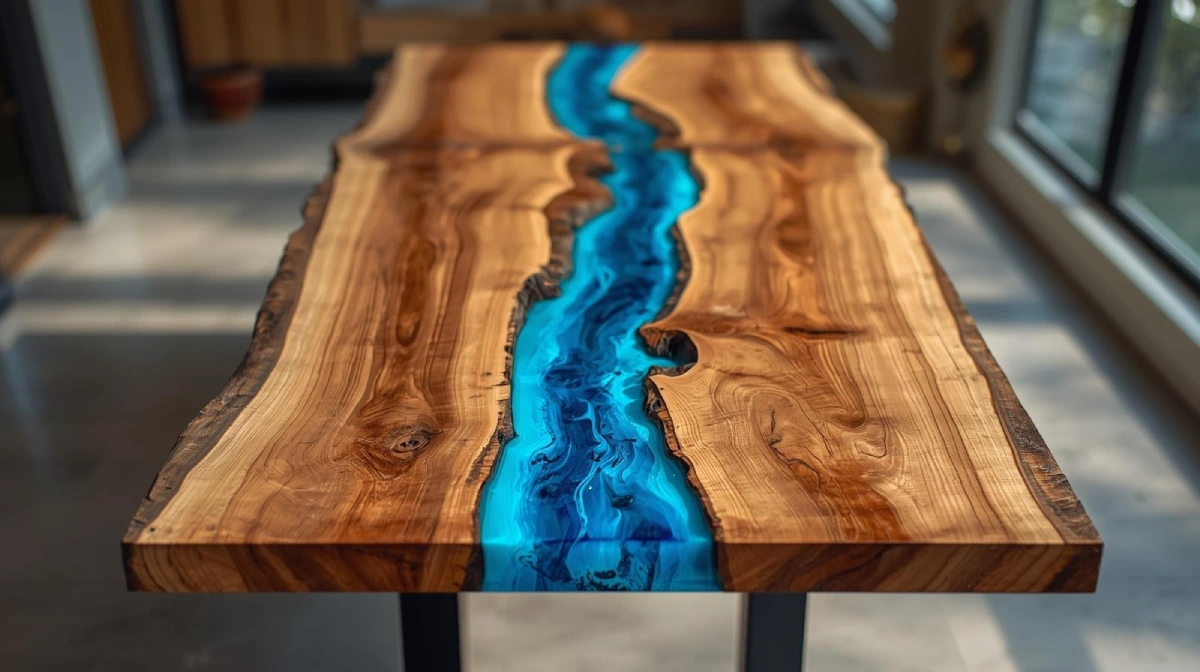 Design partners reviewing plans for a bespoke dining table