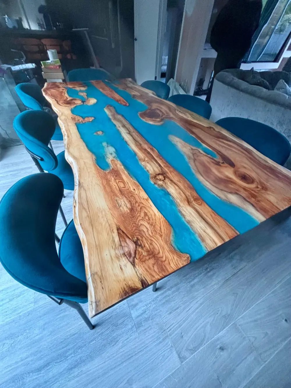 RockVine Launch unique cloud design polished concrete dining table