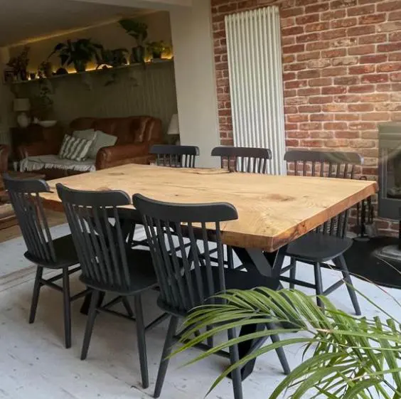 Live edge table in a luxury interior
