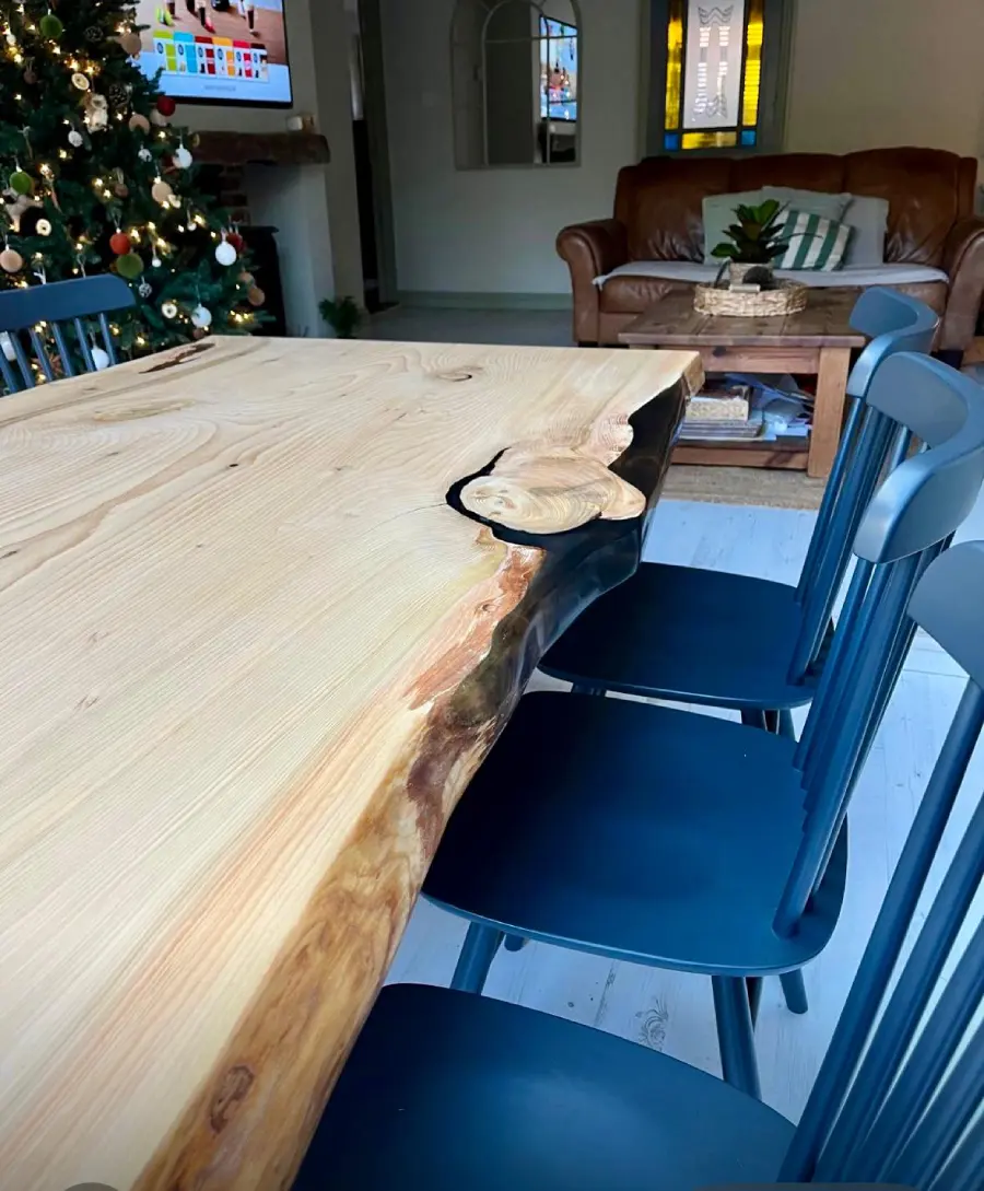 Handmade live edge table produced in the UK
