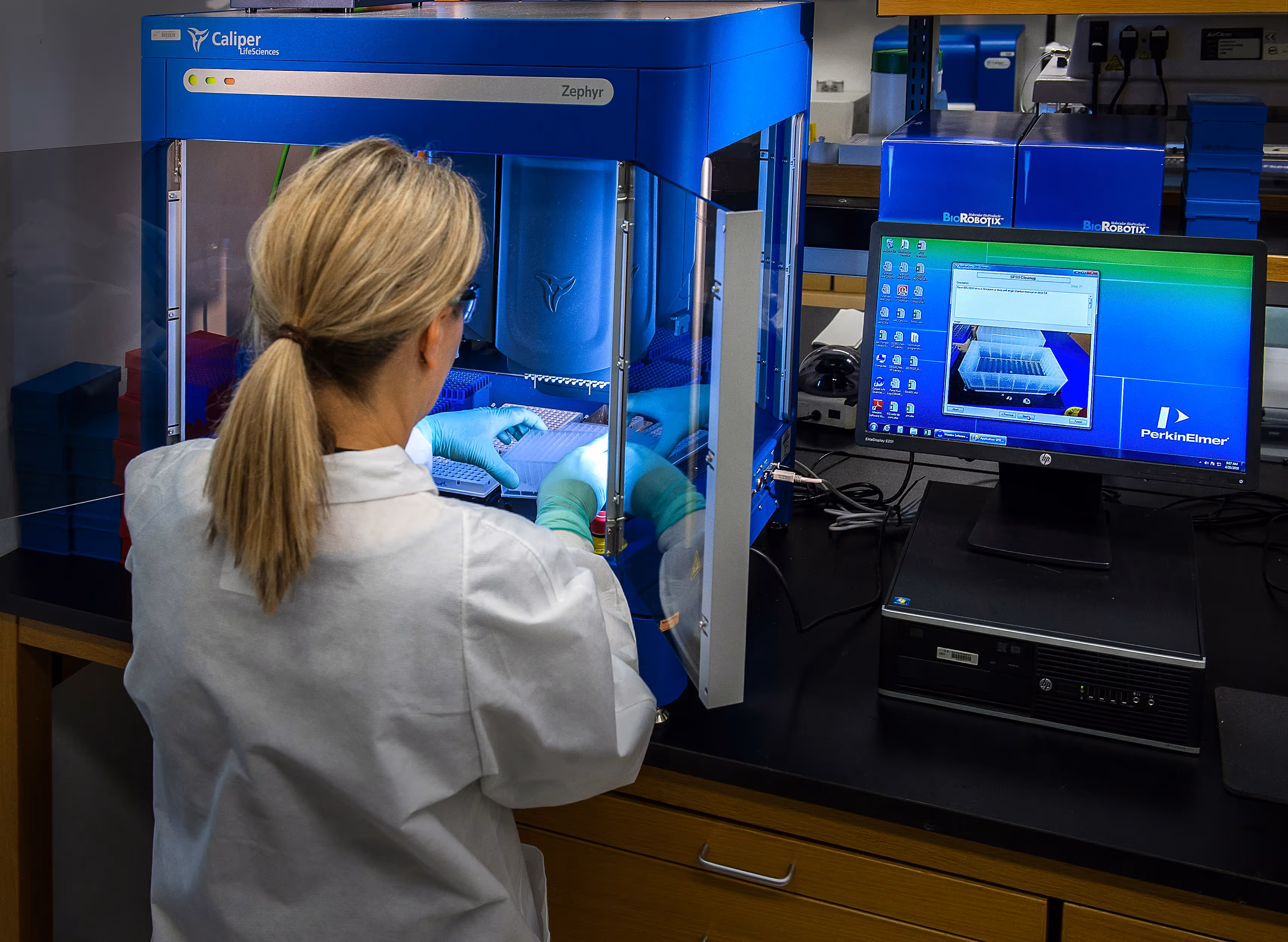 Woman in a medical/biological lab
