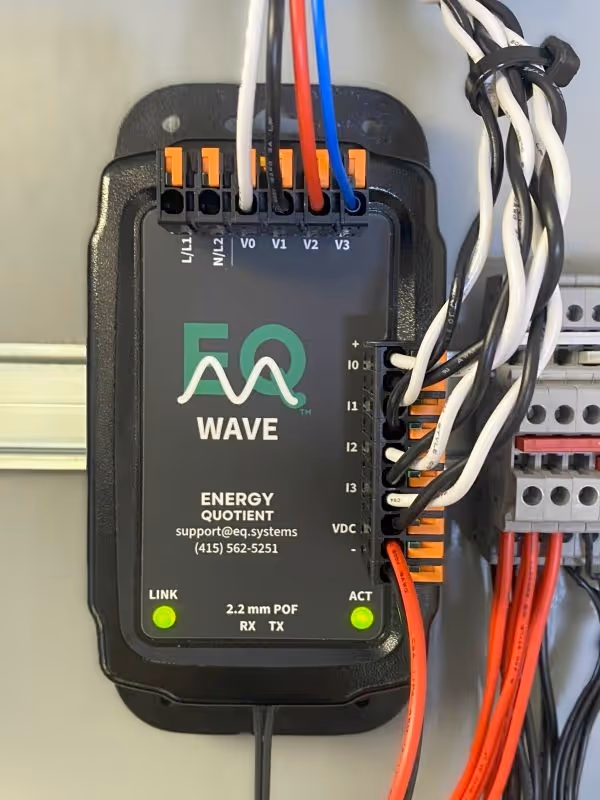 EQ Wave hardware with fiber optic communication for continuous waveform monitoring