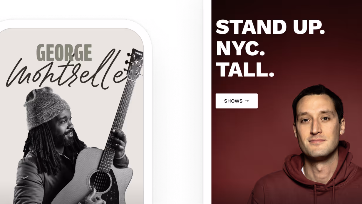 Musician George Montrelle with acoustic guitar in black and white