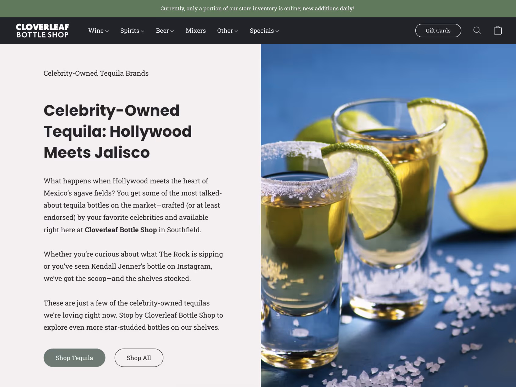 Tequila shots with lime and salt on blue background