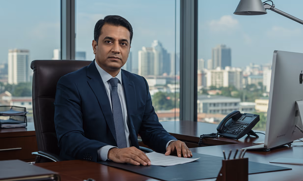 Executive consultant in his office