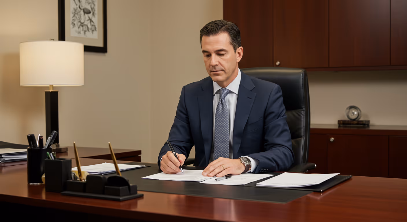 Executive consultant in his office