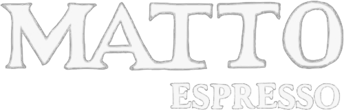 MATTO ESPRESSO logo with stylized uppercase letters on a transparent background.