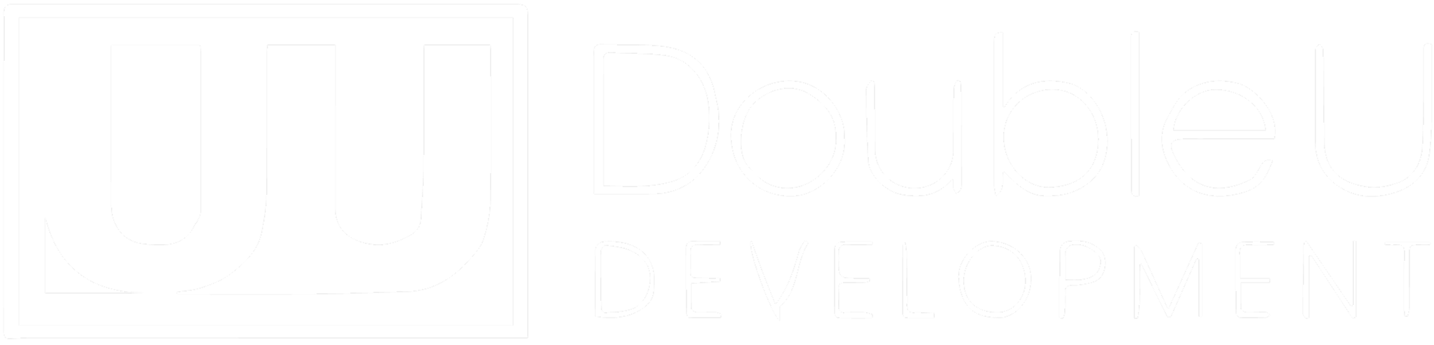 Double U Development company logo featuring stylized overlapping double U letters inside a square.