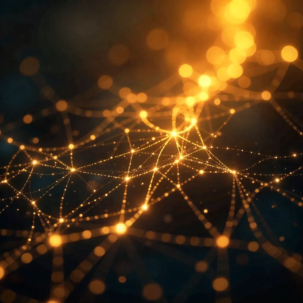 digital image of connection with a black background and yellow sparks