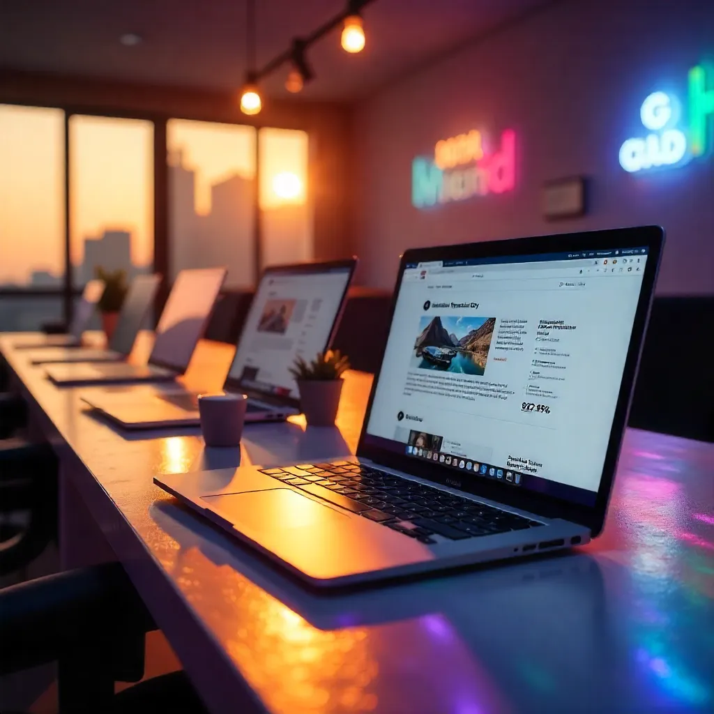 laptop sitting on a countertop