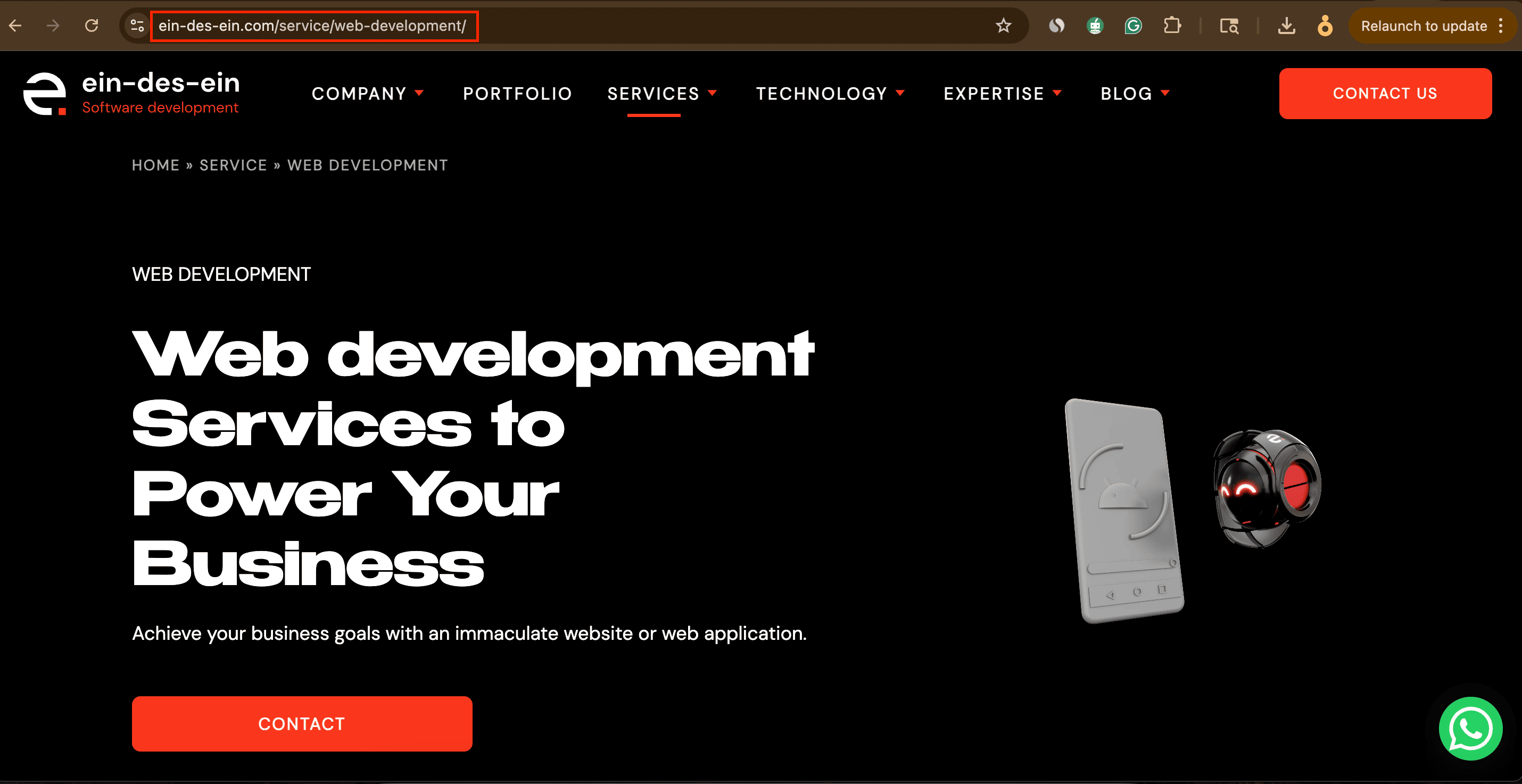 Ein-des-ein service page