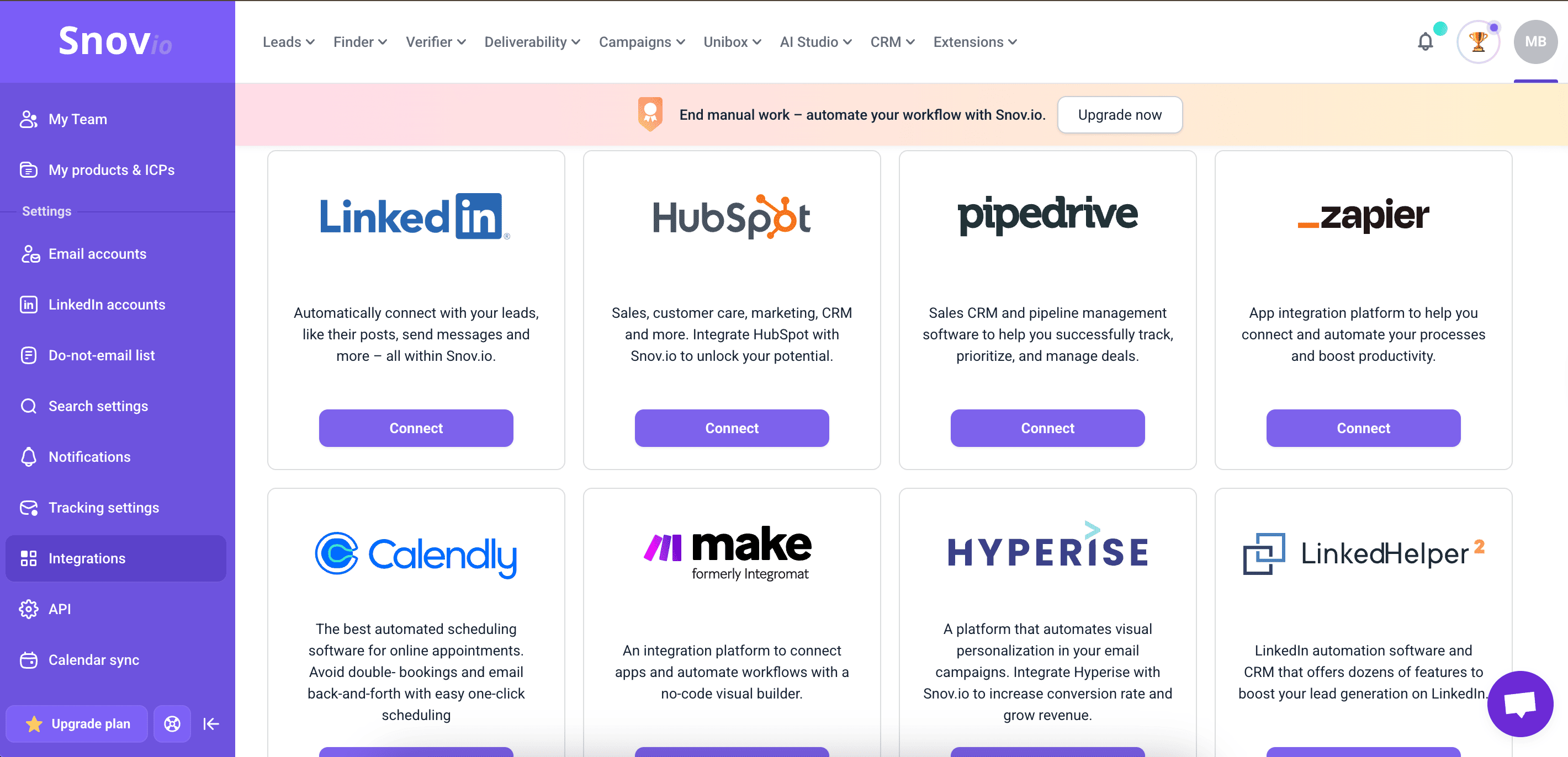 Snov.io integrations