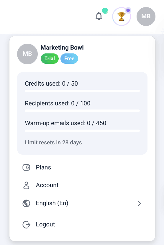 Snov.io free plan terms